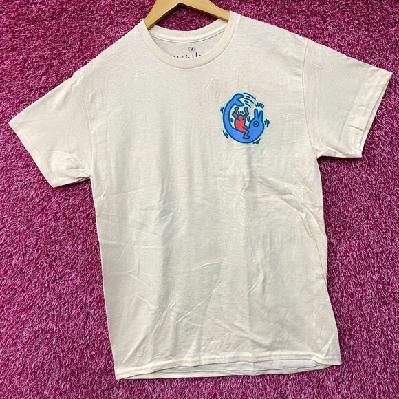 Keith Haring Fish Ocean 1987 Retro Graphic T-Shirt Medium - Picture 2 of 5